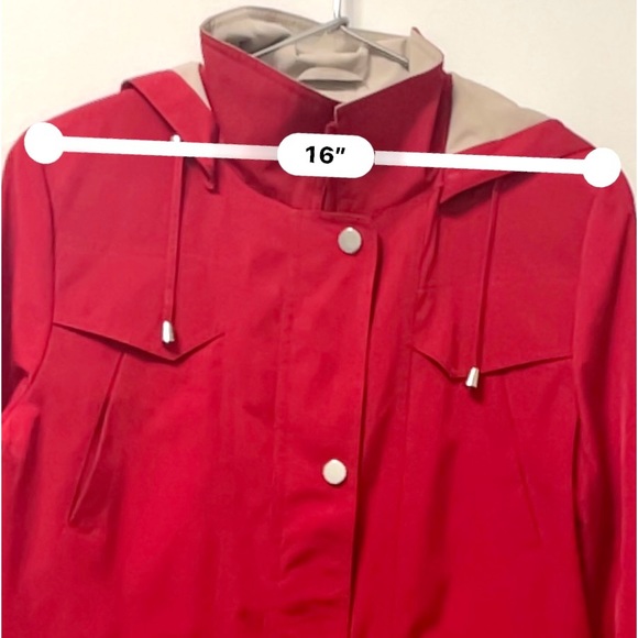 Portrait Women's Red Jacket Coat Adjustable with Pockets Size M - Picture 4 of 13